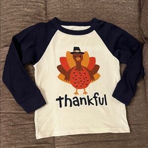 Thanksgiving Thankful Turkey L/S Short, size 4T